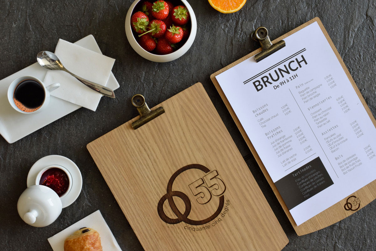 QWORK Porte Menu Restaurant Montage Mural 30cm - Porte-Commande En Aluminium Pour Tickets Et Reçus